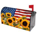 Patriotic Sunflower Magnetic Mailbox Cover - 21x18in