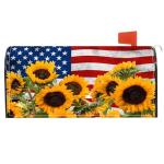 Patriotic Sunflower Magnetic Mailbox Cover - 21x18in