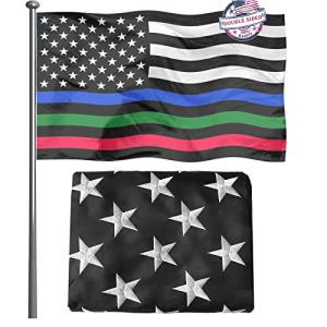 Thin Blue Line Flag with Brass Grommets - 3x5