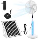 Solar Rechargeable 16'' Pedestal Fan with Oscillation
