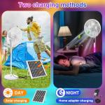 Solar Rechargeable 16'' Pedestal Fan with Oscillation