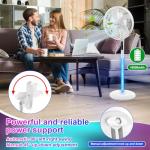 Solar Rechargeable 16'' Pedestal Fan with Oscillation