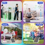 Solar Rechargeable 16'' Pedestal Fan with Oscillation