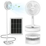 Portable Solar-Powered 8" Standing Desk Fan
