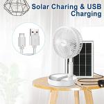 Portable Solar-Powered 8" Standing Desk Fan