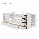 Multi-Functional White Daybed with Storage and Desk