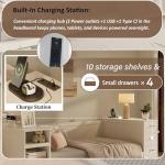 Multi-Functional White Daybed with Storage and Desk