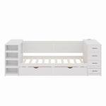 Multi-Functional White Daybed with Storage and Desk