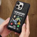 Campsite Calling Personalized Leather Wallet Phone Case