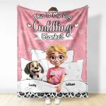 Personalized Cozy Dog Cuddling Blanket Gift