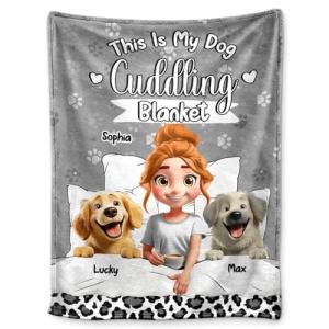 Personalized Cozy Dog Cuddling Blanket Gift