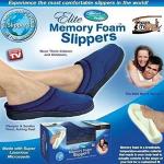 Cozy Washable Memory Foam Slippers - Blue