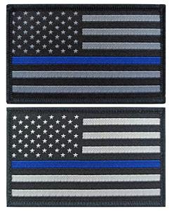 2 Pack Thin Blue Line Flag Tactical Patches