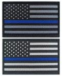 2 Pack Thin Blue Line Flag Tactical Patches