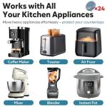 Appliance Sliders for Kitchen Appliances 24 PCS Self-adhesive Small Kitchen Appliance Slider Kitchen Hacks Easy to MovIing & Space Saving Kitchen Must Have Gadgets Mixer Accessories for countertop