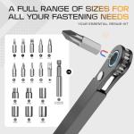 Right Angle Screwdriver Mens Gifts - 90 Degree Offset Ratcheting Screwdriver Pocket Mini Low Profile Ratchet Wrench Bit Socket Set for Tight Space Cool Gadgets EDC Gear Tool Stocking Stuffers for Men