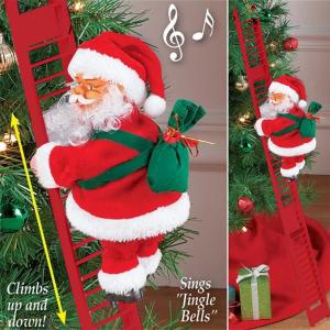 Musical Electric Climbing Santa with LED Lights