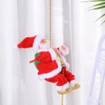 Charming Music Playing Santa Climbing Ladder Ornament