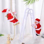 Charming Music Playing Santa Climbing Ladder Ornament