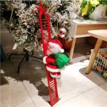 Musical LED Santa Climbing Ladder Ornament
