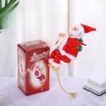 Charming Music Playing Santa Climbing Ladder Ornament