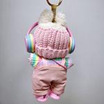 Labubu Fabric Pink Baby Overalls Set