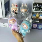Clear Protective Case for Labubu Figure Storage