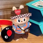 Cute Mini Plush Doll Blue Hooded Outfit Accessories