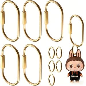 Brass Key Ring Clip Set for Bags and Charms