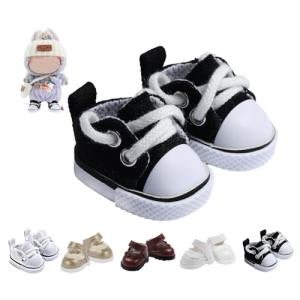 Cute Black Canvas Shoes for Labubu Dolls
