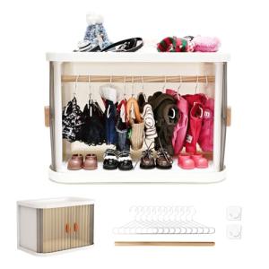 Stackable Doll Closet for Labubu Dolls with Hangers