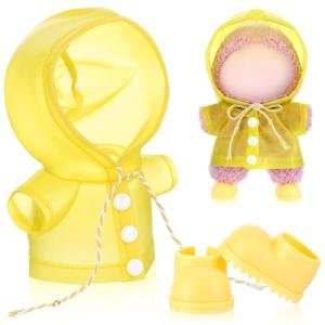 Cute Yellow Raincoat and Boots for Dolls