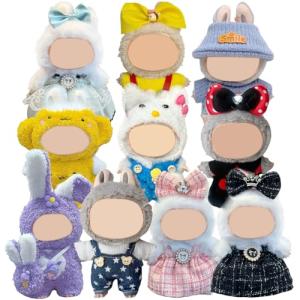 10 Pack Adorable Clothes and Accessories for Labubu Dolls