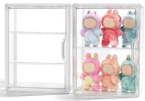 Clear Acrylic 3-Tier Display Case for Labubu Dolls