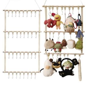 Hanging Doll Storage Shelves for Collectors - Beige