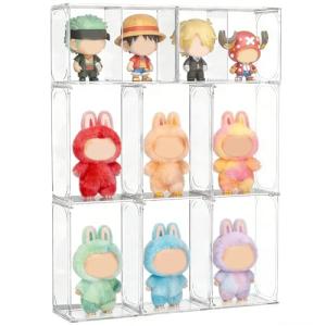 8 Pack Clear Display Cases for Labubu Collectibles