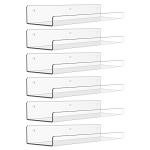 6 Pack Clear Acrylic Floating Wall Shelves