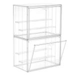 Stackable Acrylic Display Cases with Magnetic Doors - 2 Pack