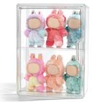 2 Pack Clear Acrylic Display Cases for Labubu Dolls