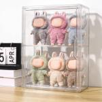 Clear Acrylic 3-Tier Display Case for Labubu Dolls