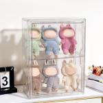 2 Pack Clear Acrylic Display Cases for Labubu Dolls