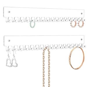 Acrylic Necklace Holder 2 Pack Wall Mounted Organizers