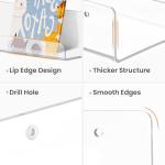 6 Pack Clear Acrylic Floating Wall Shelves