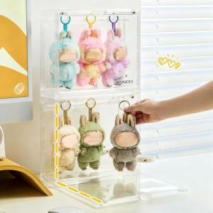 AYJK7 Cube Display Case for Labubu Keychains