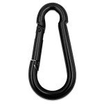 C.P. SPORTS Bizeps-Trizeps-Stange schwarz mit Karabinerhaken 8 mm | Stahl massiv, für Zugübungen an Kraftstation/Kabelzugturm | für Bodybuilding, Kraftsport, Fitness