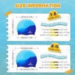 Winsyne 3 Stück Badekappe Kinder Jungen Mädchen, Unisex Schwimmkappe Silikon für Kleinkinder von 3–15 Jahren, wasserdichte Bademütze für Kurzes/Langes Haar um das Haar Trocken zu Halten-Mehrfarbig-01