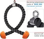 SELEWARE Trizeps Griff Trizepsseil Lang - Rutschfesten Trizeps Trainingsgerät Rope für Fitnessstudio Hause Kabelzug Griff Kraftstation Zubehör Seilzug Fitness 90cm