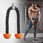 SELEWARE Trizeps Griff Trizepsseil Lang - Rutschfesten Trizeps Trainingsgerät Rope für Fitnessstudio Hause Kabelzug Griff Kraftstation Zubehör Seilzug Fitness 90cm