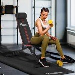 KM Fit klappbare Hantelbank Multifunktion Training Fitness Bank | 6-fach verstellbare Rückenlehne | 3-fach verstellbarer Sitz | Atmungsaktive EVA-Oberfläche | Belastbarkeit bis zu 250 kg