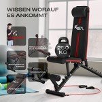 KM Fit klappbare Hantelbank Multifunktion Training Fitness Bank | 6-fach verstellbare Rückenlehne | 3-fach verstellbarer Sitz | Atmungsaktive EVA-Oberfläche | Belastbarkeit bis zu 250 kg